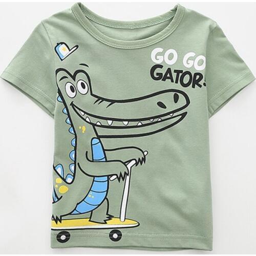Boys Short Sleeve T Shirts For Children Summer crocodile dinosaur T-shirt Cotton Kids Clothing Baby Girls Tops Tees Clothes