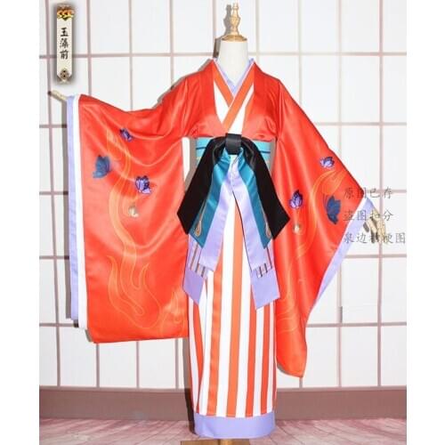 [Customized] Anime Onmyoji SSR Tamamo No Mae Kimono Gradient Print Uniform Cosplay Costume Women Halloween FreeShipping 2020 New