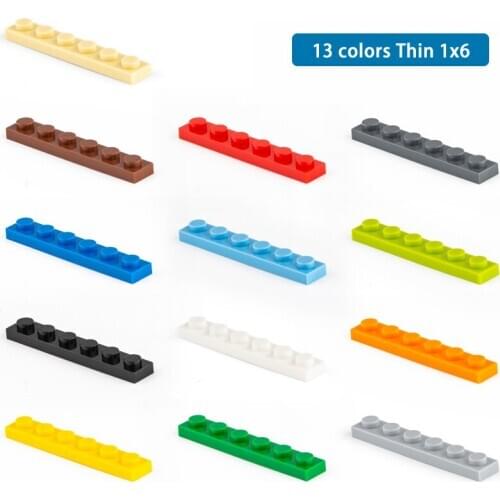 Aquaryta DIY Blocks Building Bricks Thin 1X6 3666 100pcs Educational Assemblage Construction Compatible logo Toy for Children