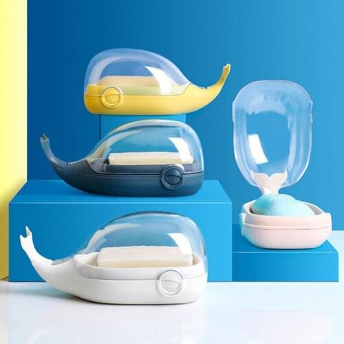 Bathroom Soap Dish Box Cute Cartoon whale Soap Holder Home Shower Travel Container Soap Tray Drainer Box Bathroom Accessories