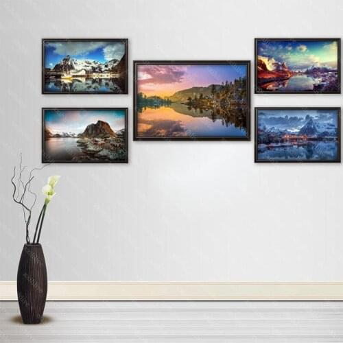 Beautiful View Of Norway Cloth Silk Canvas HD Poster Home And Bedroom Decoration Wall Fabric Poster Custom Print More Size