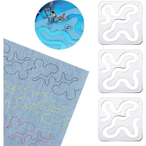 12pcs Pack Quilting Ruler Template Domestic Sewing Machine Tool for Home Fabric Quilting Patchwork DIY Craft Sewing Tool