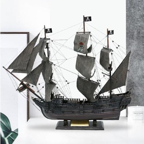 LUCKK 2021 Simulation Pirate Ship Model Childrens Toys Home Furnishings Marine Style Gifts Souvenirs For Kids/Friends
