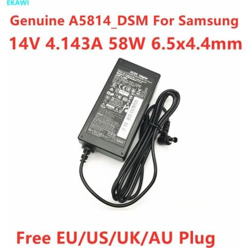 Genuine A5814_DSM 14V 4.143A 58W A5814-DSM AC Power Supply Adapter For SAMSUNG T24C350 T24C550ND T24C730 LCD LED Monitor Charger