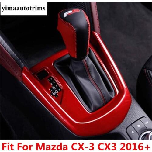 Stalls Shift Gear Box Panel Decoration Cover Trim For Mazda CX-3 CX3 2016 2017 2018 2019 2020 Accessories Red Interior Kit