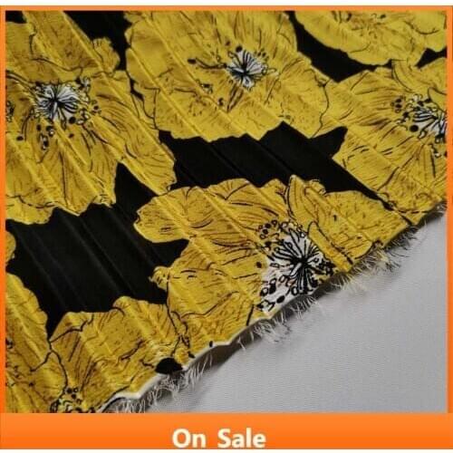 Pleated Party Dress Fabric Glossy Crushed Fabric Soft DIY Skirt Craft Material