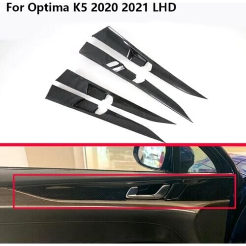 Carbon Fiber Interior Bowl Cover Trim Side Door Handle Protector for KIA Optima K5 2020 2021 LHD
