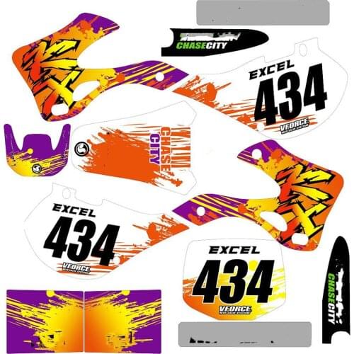 Full set of 3M Stickers kits Motorcycle Graphics Backgrounds Decals For Kawasaki KX125 KX250 1999 2000 2001 2002 KX 125 KX 250