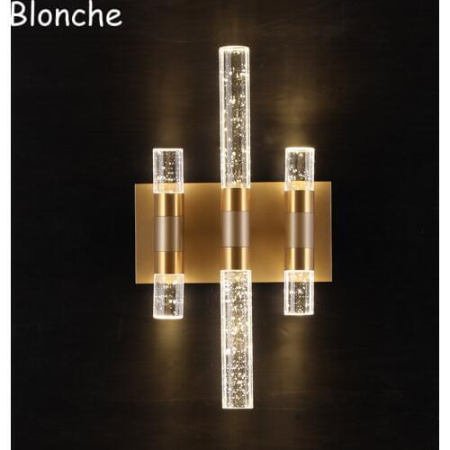 Post-modern Bubble Crystal Wall Lamp Luxury Led Wall Sconce Bedroom Bathroom Mirror Light Home Decor Lighting Fixtures Luminaire