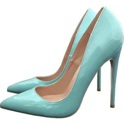 Spring Summer Color Pumps Women Shoes Pointed Toe 12cm High Heel Shoes Fashion Party Wedding Shoes QP100 CHENSIR9