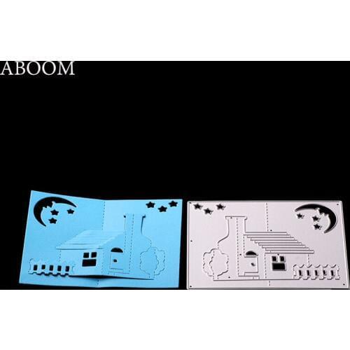 ABOOM Moon Star House Metal Carbon Steel Die Cut Embossing Folder Scrapbooking Album Photo Cutting Dies Paper Card Template