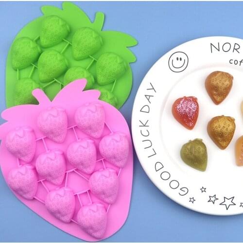 10 Even Strawberry Silicone Ice Cream Mold Image Realistic Chocolate Mold XG081