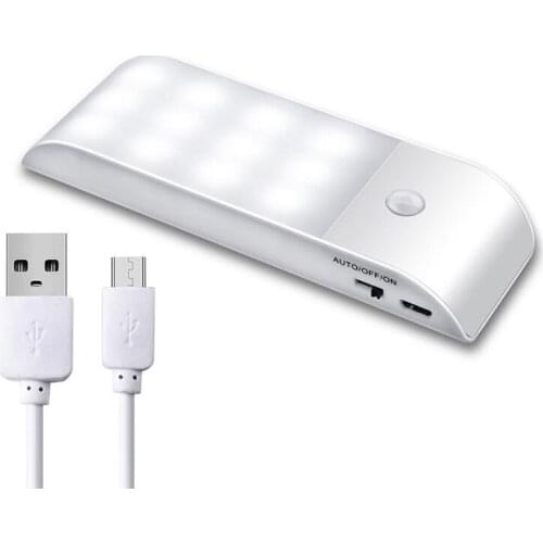 Under Cabinet Lights Kitchen Lighting IR Motion Sensor 12LEDS smd5730 Night Lights USB Chargeable Stair Light Closet Lamp