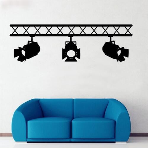 Dancing Stage Spotlights Wall Sticker Film Cinema Spot Decoration Removable Flash Lights Wall Art Decals Singer Stage Art AZ353