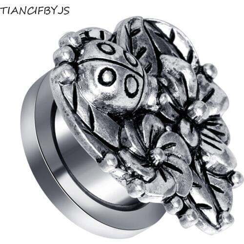 TIANCIFBYJS Stainless Steel Screw Flesh Tunnels Wholsale Body Jewelry Ear Plugs Sexy Women Earring Expander Gauge Piercing 70pcs
