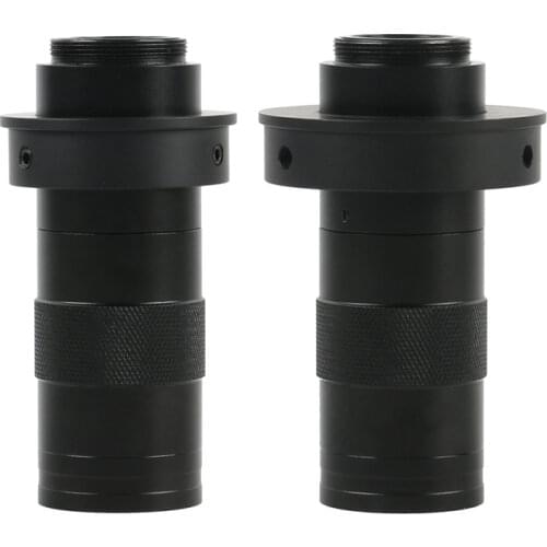 130X Zoom Industrial Soldering Magnifier Adjustable C Mount Monocular Lens For Video Microscope Camera