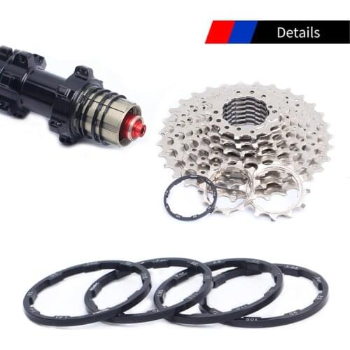 Bicycle Grooved Hub Washer MTB Bottom Bracket Spacers Flywheel Cassette Gasket Road Bike Freehub Washer 1/1.5/2/1.85mm 10S 11S