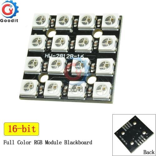 WS2812B RGB LED Ring 16 Bits WS2812 5050 RGB LED Lights With Integrated Driver Module For Arduino 16bit LED Lamp Panel