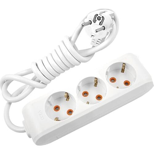 Viko Multi-Let Three Socket Grounded Child Protection Terminal Block-White 5 Mt