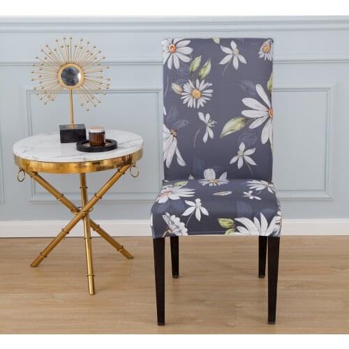 1/2/4 Pcs Chair Cover Stretch Dining Room Chair Covers for Kitchen Spandex Seat Case Wedding Hotel Printed Banquet Slipcovers
