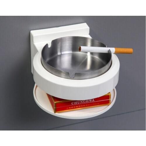 1PC Multifunction Ashtray Home Stainless Steel Wall-mounted Ashtray Hole-free Hanging Ashtray Waterproof Ash Storage Rack QA 146