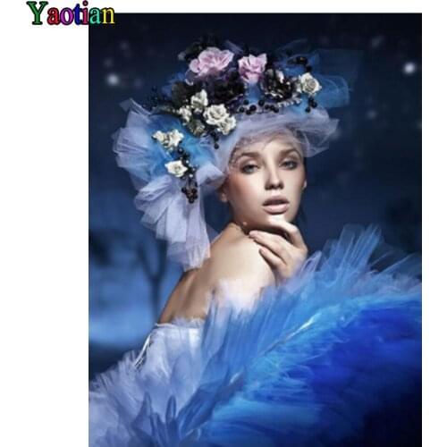 5D Diy Diamond Painting Flower Woman Full Square Round Diamond Embroidery Mosaic Girl Portrait Pictures Rhinestones room Decor