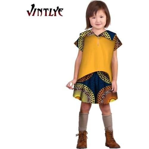 African Children Clothes Printed Girl Dress Patchwork Africa Style Kid Clothing Patchwork Shirt Skirt Nigerian Clothes Wyt493
