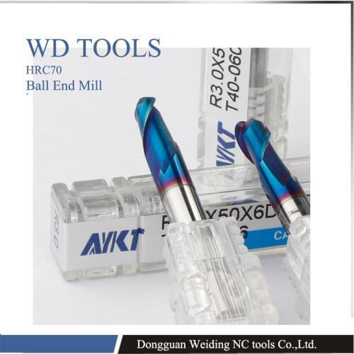 Free shipping 5pcs of ISO standard ball nose ARCO hard alloy end mills radius 1.75R 2.0R 2.5R 3R 4R CNC mill cutter