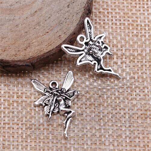 Free shipping 65pcs 15x21mm antique silver angel charms diy retro jewelry fit Earring keychain hair card pendant accessories