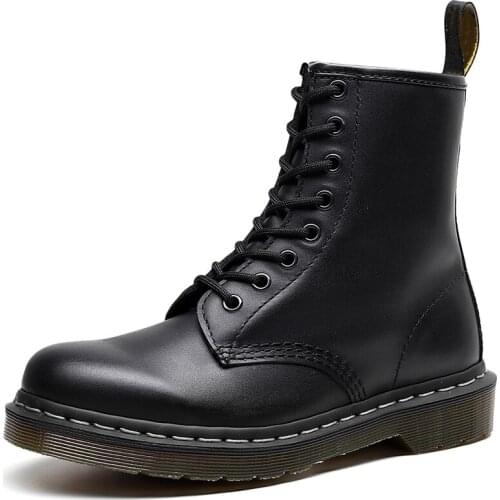 Martens Chunky Boots for Women Ladies Genuine Leather Ankle Boots Female Motorcycle Women Boots Big Size 35-46