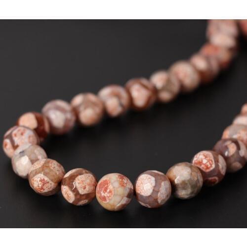 3Strand/Lot,Wholesale 12mm Dyed Red Football Tibetan Dzi Onxy Faceted Round Loose Beads,DIY Necklace Bracelet Jewelry Making