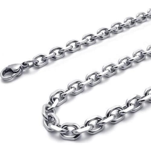Velvet Bag Jewelry Mens Womens Chain, Stainless Steel Necklace, Silver, Width 3 mm, Length 60 cm