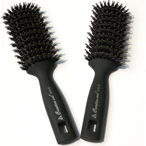 XUCHANG HARMONY 6pcs Black OR Brown Boar Bristle Hair Brush for Hair Extensions Professional Salon Combs Brush