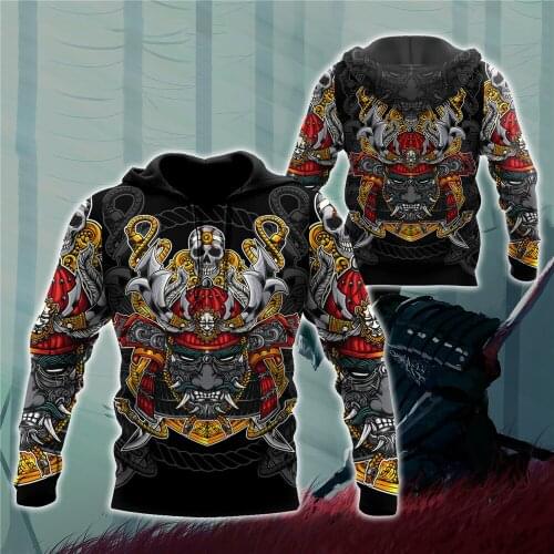 CLOOCL Autumn Men Hoodie Japanese Sakura Samurai 3D Print Zipper Coat Long Sleeve Sweatshirt Unisex Casual Streetwear Pullover