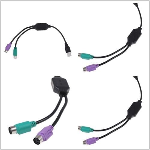 1PC USB Male To PS/2 PS2 Female Converter Cable Cord Converter Adapter Keyboard 31cm