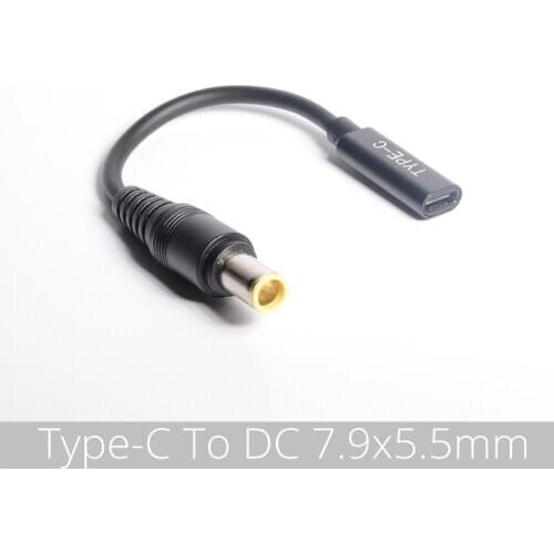 0.15m type-c female jack for dc7.9 * 5.5mm pd charging adapter cable,portable pd fast charging line 20v 3.25a 65w For Lenovo IBM