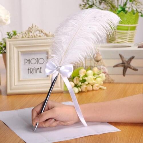 Beautiful Feather Pen Stylish Eye-catching Exquisite Visual Effect Easy to Carry Signature Pen Easy to Carry for Home