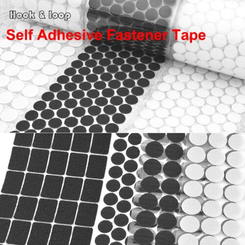 10/15/20/25/30MM Round Black and White Strong Self-adhesive Point Fasteners Hook and Loop Tape DIY Handmade