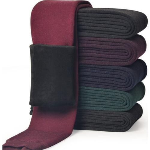 Warm leggings girls leggings velvet kids fleece lined pants children knitted leggings large black winter knit leggins for girls