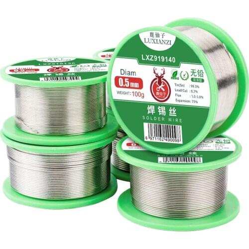LUXIANZI Free Solder Wire 50/100g with Rosin Core Soldering Wire Roll Low Melting Welding Wires No-clean 0.5/0.6/0.8/1.0mm