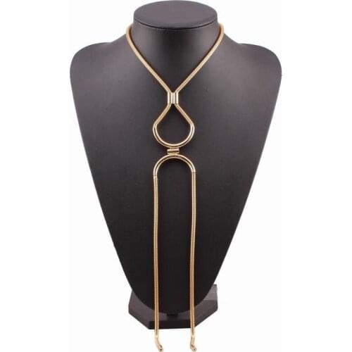 Metal Long Necklace Snake Chain Pendant Women Necklace New Design Maxi Statement Alloy Party Bijoux Jewelry Wholesale