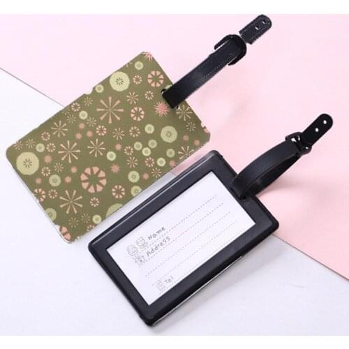 Fashion PVC Women Luggage Travel Female Girl Floral Suitcase Name Address Lable Travel Accessories