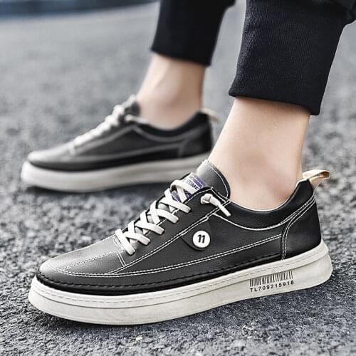 Mens shoes, sneakers, lace-up leather, mens casual shoes, Korean version of the new spring 2021