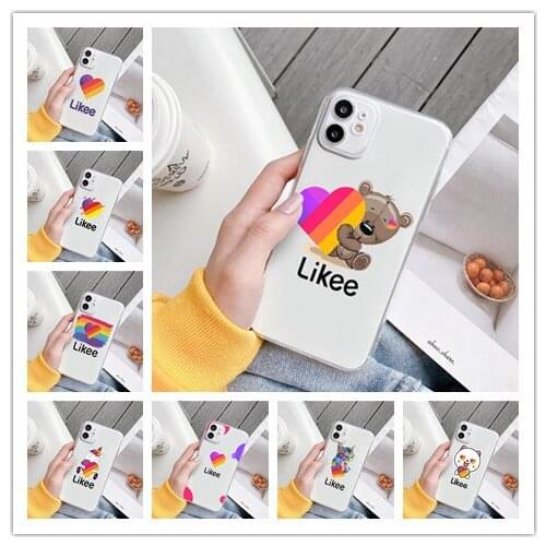 Likee Funny cat bear love hear Candy soft silicone Phone Case For iPhone 11 Pro XS MAX XR X 7 8 6Plus SE 2020