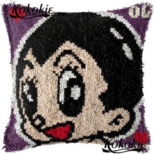 Latch hook dog pillow cartoon 3d carpet counted cross stitch kits for embroidery diy rug making kit Patchwork Pillowcase