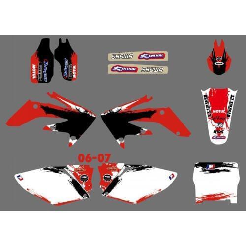 NICECNC Matching Team Graphic Background Decals Stickers Kit For Honda CRF250R CRF250 CRF 250R 250 CRF 250 R 2006 2007