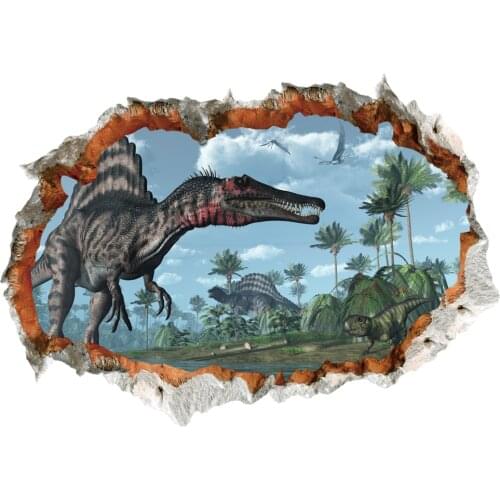 Jurassic Park Dinosaur Animal Wall Stickers For Kids Room Bedroom Home Decor Luminous Wall Decals PVC Mural Art Poster