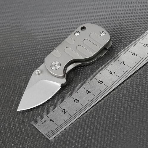 Outdoor Survival Self-defense Knife Mini Portable Titanium Alloy D2 Folding Knife
