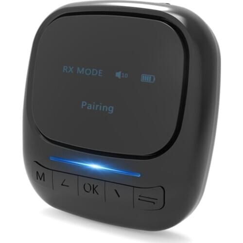 OLED Bluetooth 5.0 Audio-Receiver Transmitter 3.5MM AUX Jack Stereo Adapter aptX