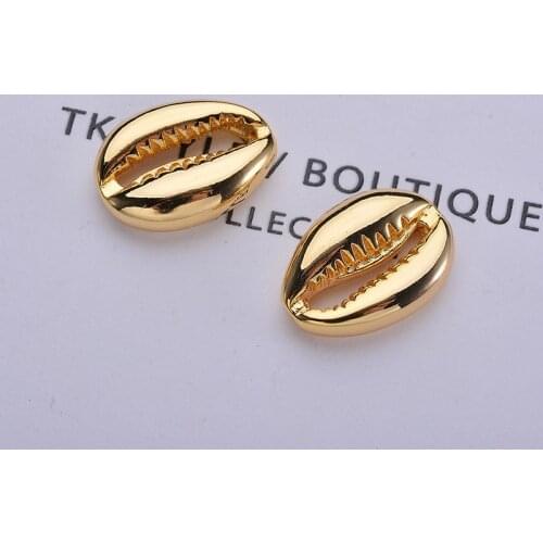 20pcs Gold Color plated Shell Charms Bracelet Findings Connector Pendants Bijoux DIY Accessory Jewelry Making